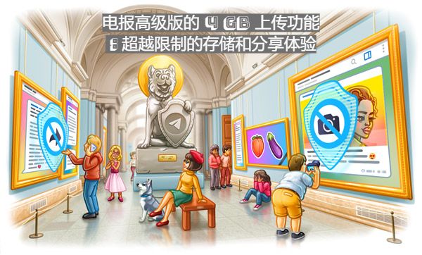 電報高檔版的4 GB 上傳功用：逾越約束的儲存與同享體會